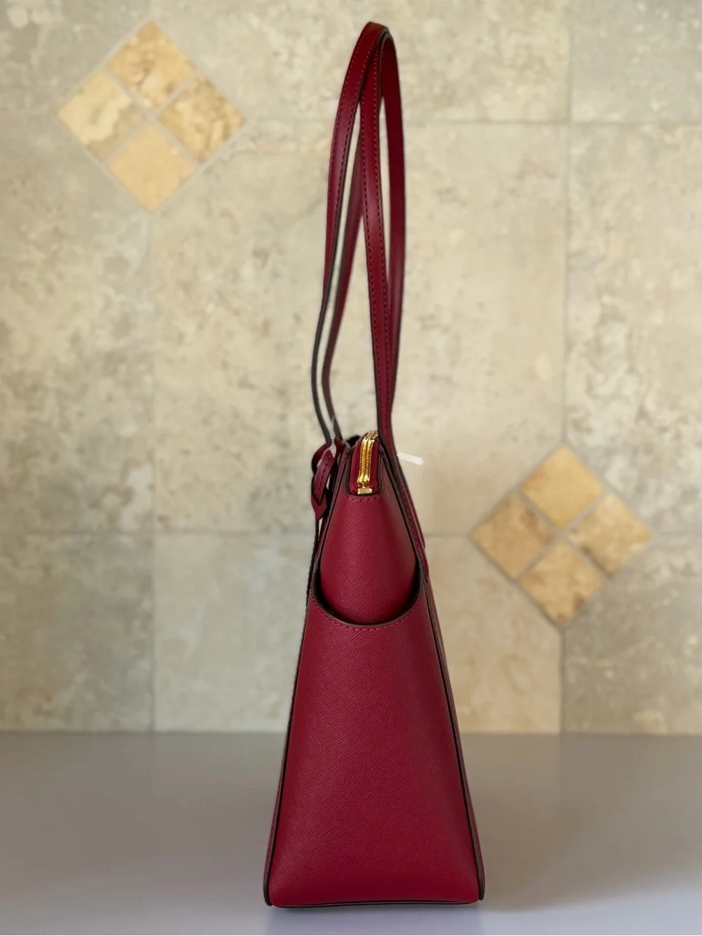 Michael Kors Marilyn MD Tote Shoulder Bag Cherry
